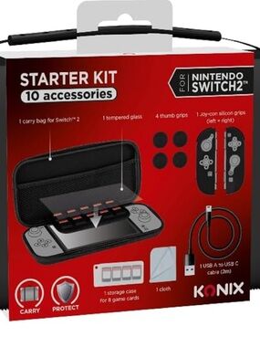 Konix gaming Accessory pack for Nintendo Switch 2 starter kit